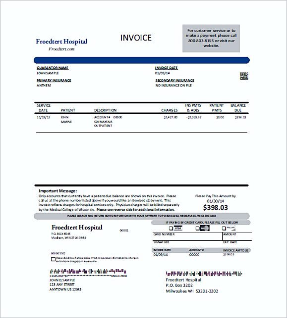 Free Medical Billing Invoice Forms