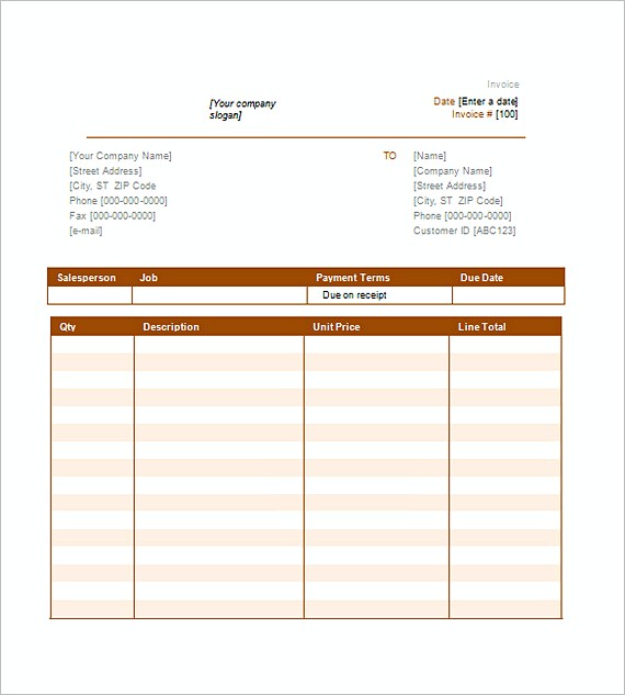 Free Simple Invoice templates with Unit Price