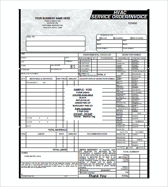 HVAC Invoice Template