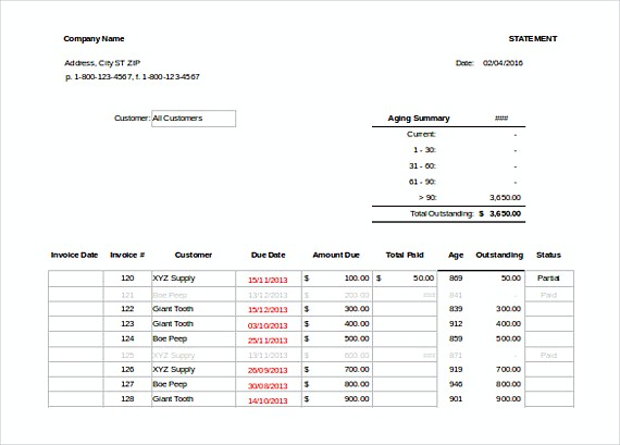 Invoice Tracker templates for Excel
