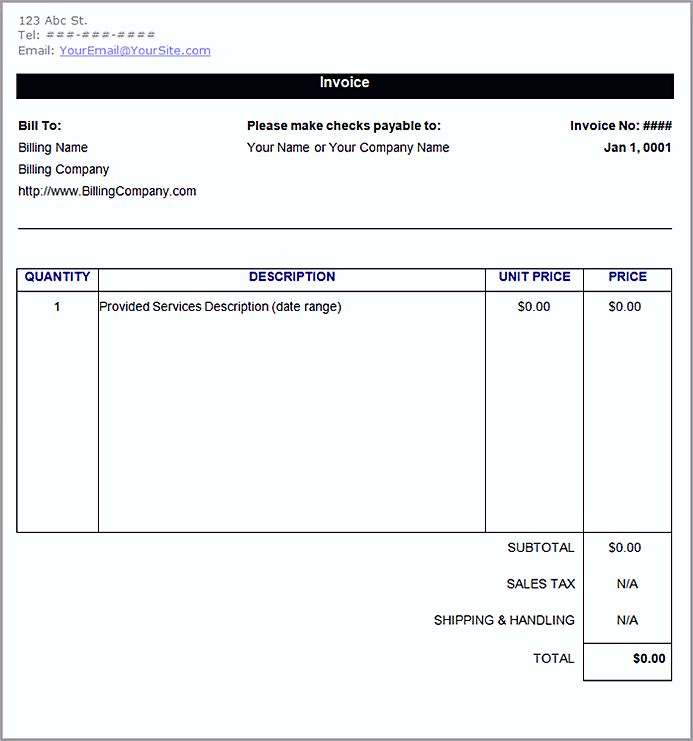 how to create a custom invoice template in word