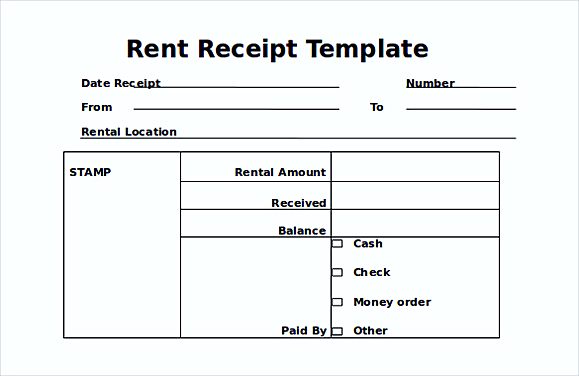 Rent Receipt templates Doc Format Free