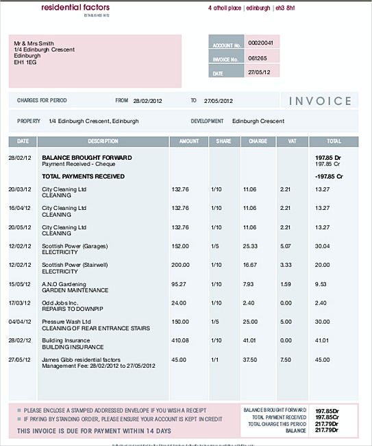 Residential Cleaning Service Invoice templates