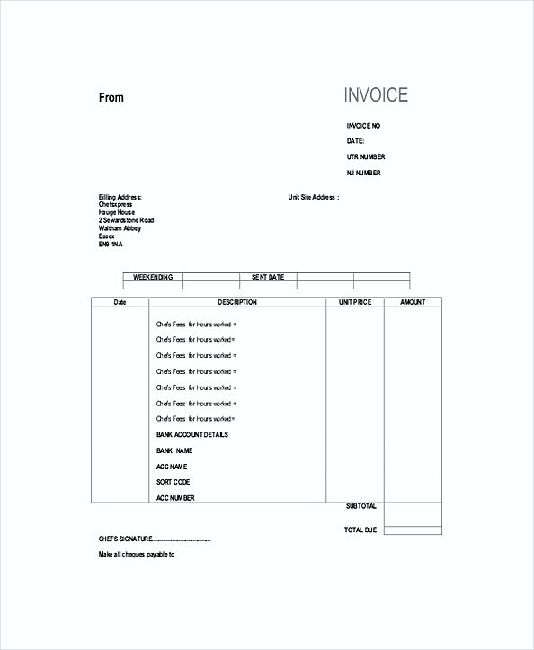 work-invoice-template