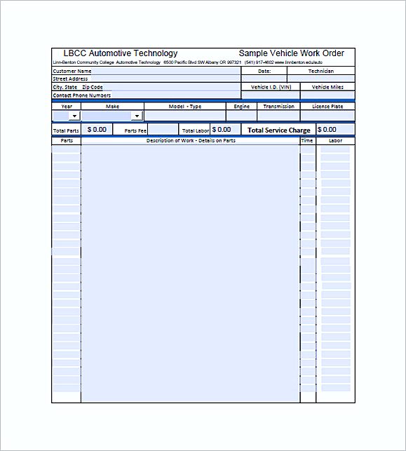 auto repair invoice templates pdf