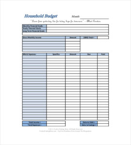 house budget template