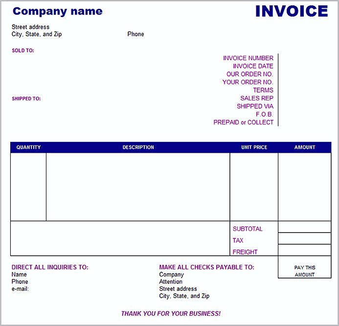 how to make an invoice template in word