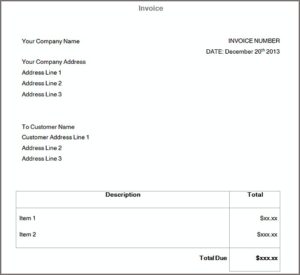 construction invoice template for openoffice