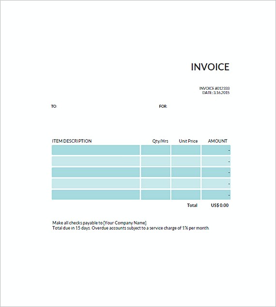 free standard invoice templates uk
