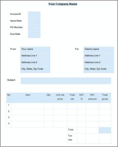 construction invoice template for openoffice