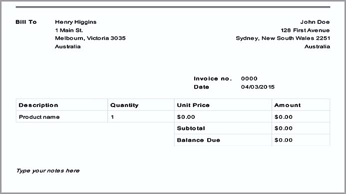 how to make a simple invoice on word