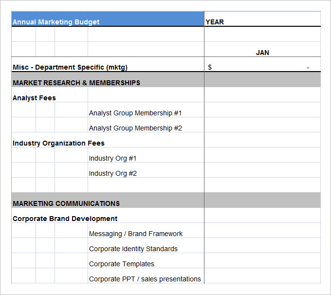 marketing budget plan template