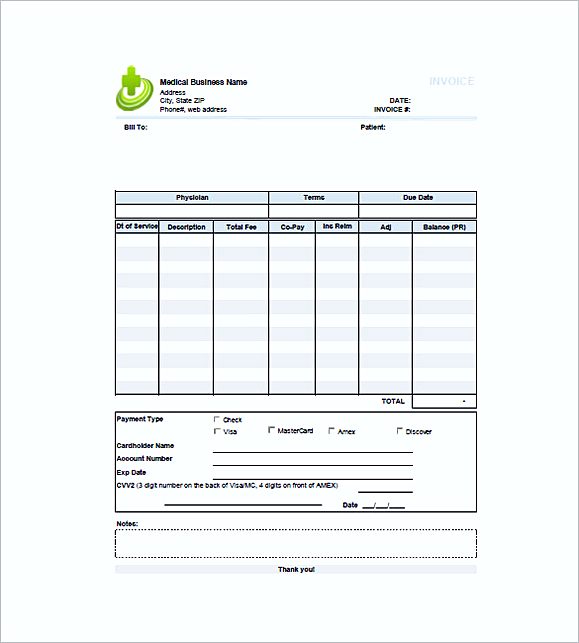 medical billing invoice templates free