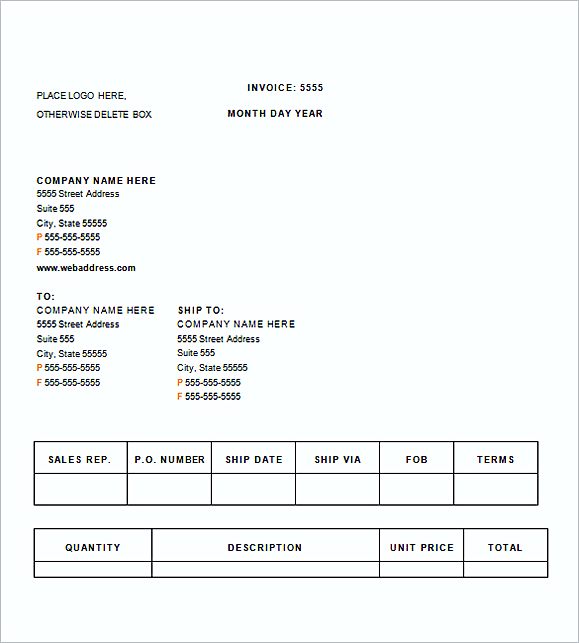 medical invoice templates word