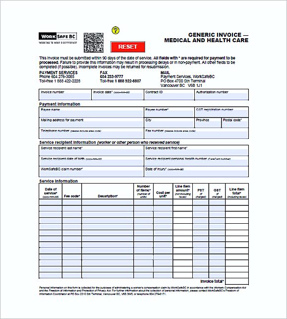 medical office invoice templates