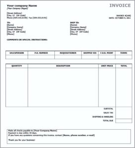 how to get a invoice template in word