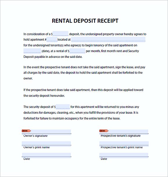 rent Deposit Receipt PDF 1