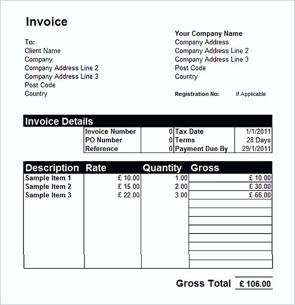 simple Microsoft Invoice templates Free