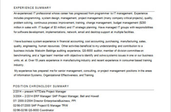 Project Manager Resume