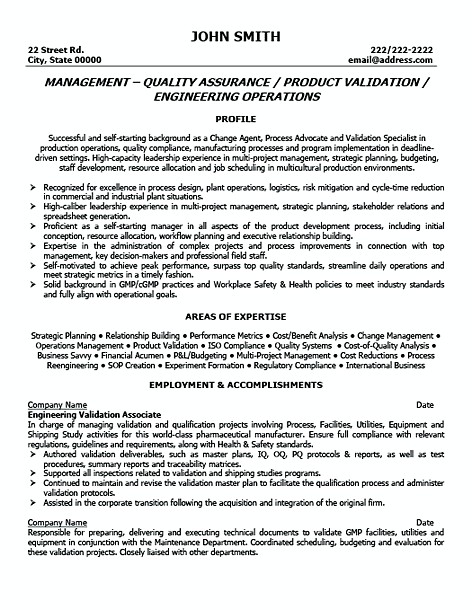 Quality Control Manager Resume