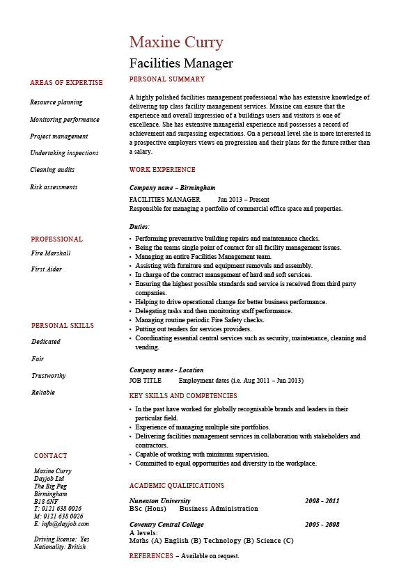 building manager resume