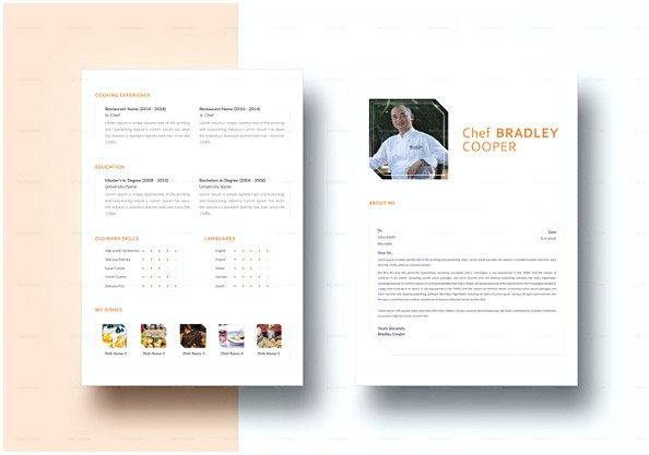 Chef Resume Template in Indesign Format