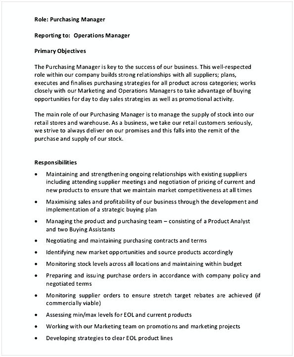 Best resume format for purchase manager
