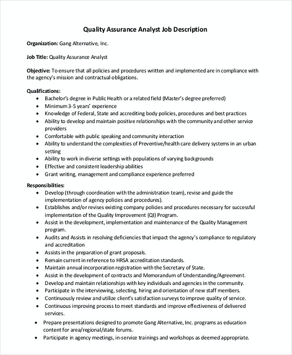 Quality Assurance Manager Resume Sample