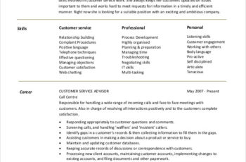 Retail Customer Service Resume