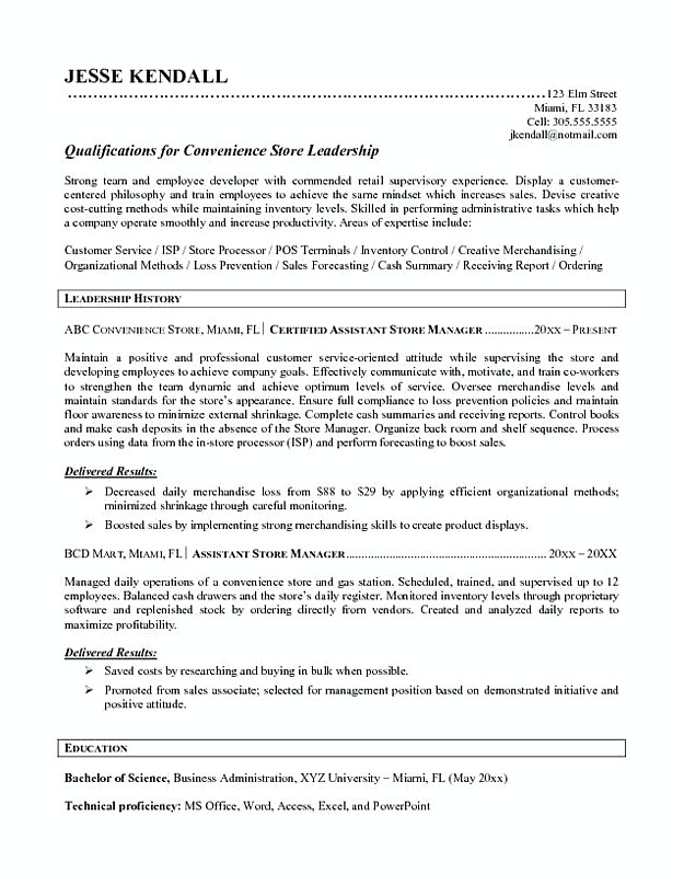 office station manager resume