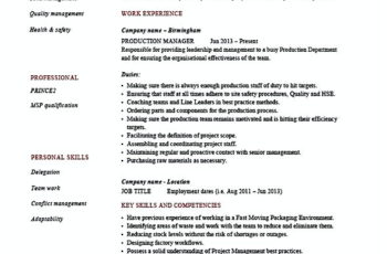 production manager resume