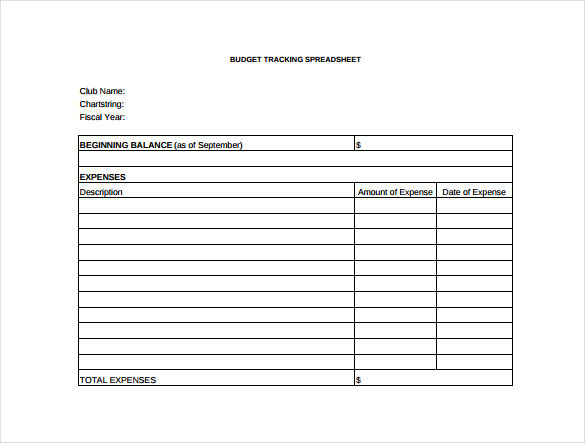 Budget Tracking Spreadsheet PDF Format