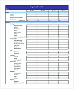 budget sheets for excel