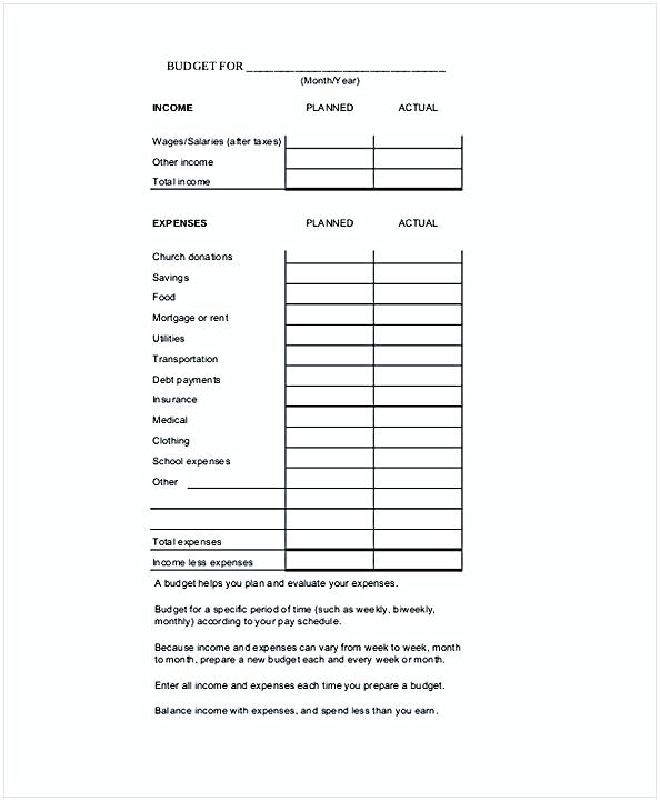 Family Budget Worksheet Template in PDF1