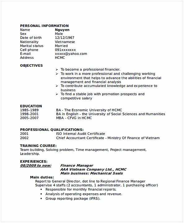 Sales Account Manager Resume 1