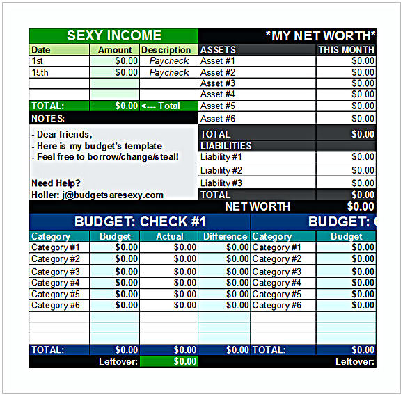 Sample Budget Planner Excel