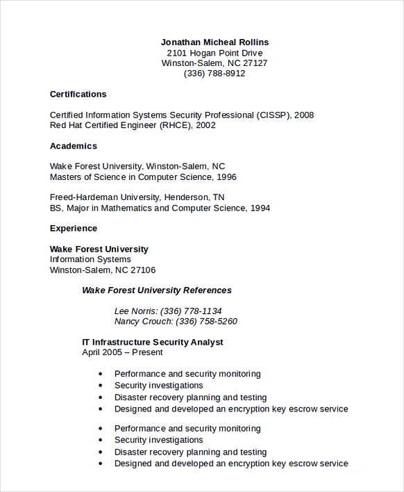 Certified Information Security Analyst Resume