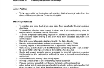 catering manager Sales Resum