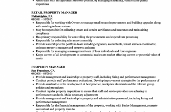 property manager resume sample