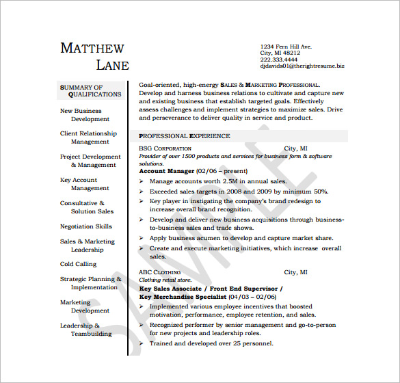 Account Manager Resume