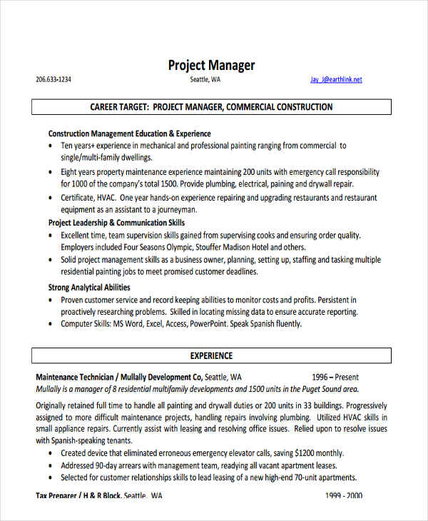 Construction Project Manager Resume3