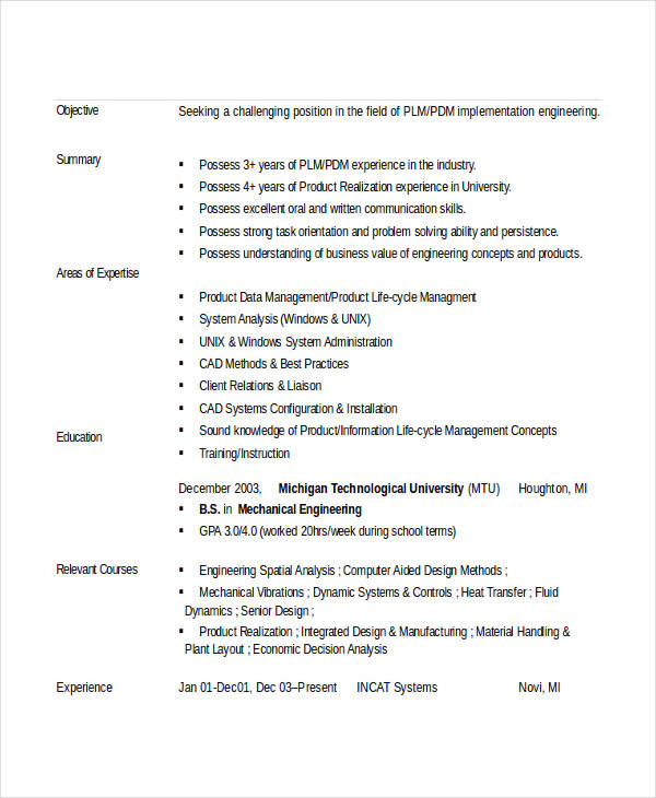 Entry Level Mechanical Engineering Resume2