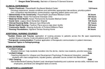 Entry Level Nursing Resume