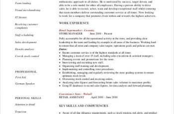 Sample Store Manager Resume1 1