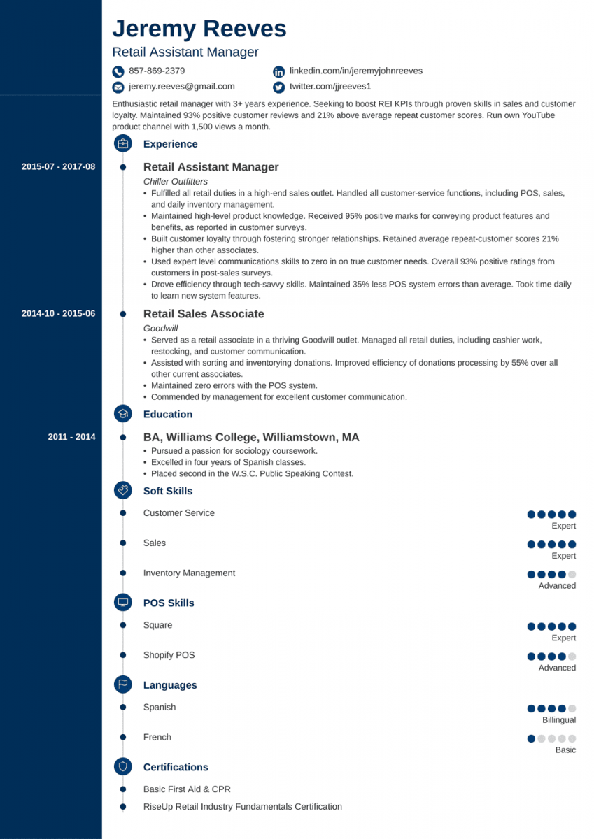 assistant manager resume templates concept