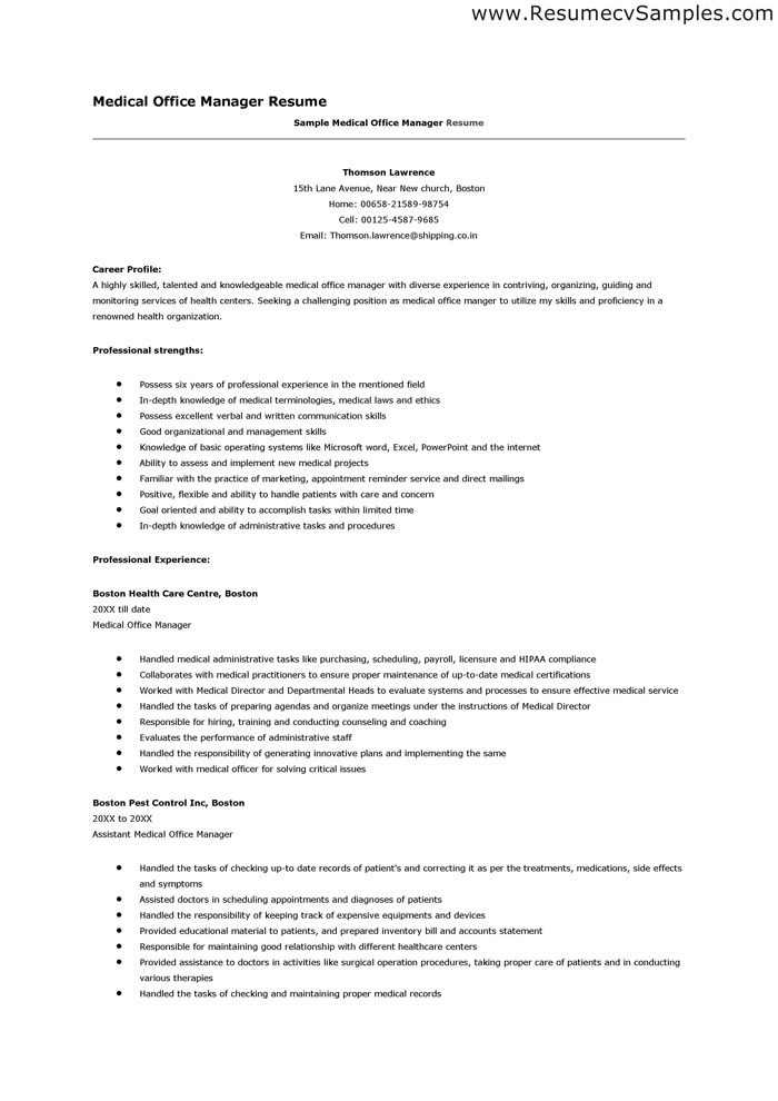 college resume templates career profile a highly skilled talented with sample medical office