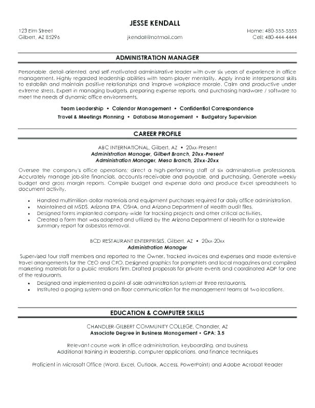 Healthcare Management Resume