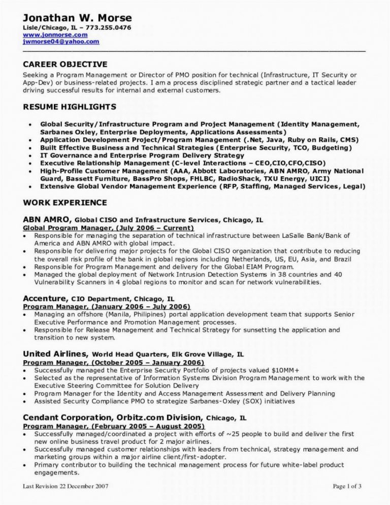 Time Management Resume