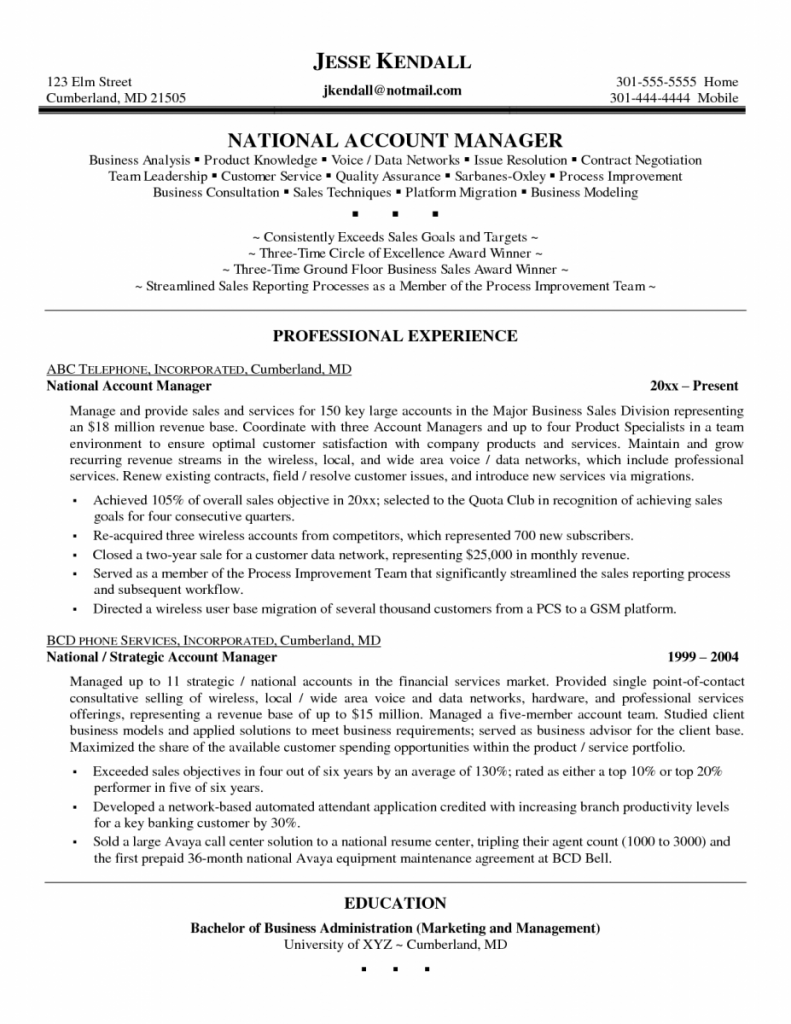 Quality Manager Resume Example Gambaran