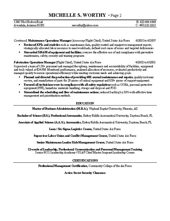 quality manager resume